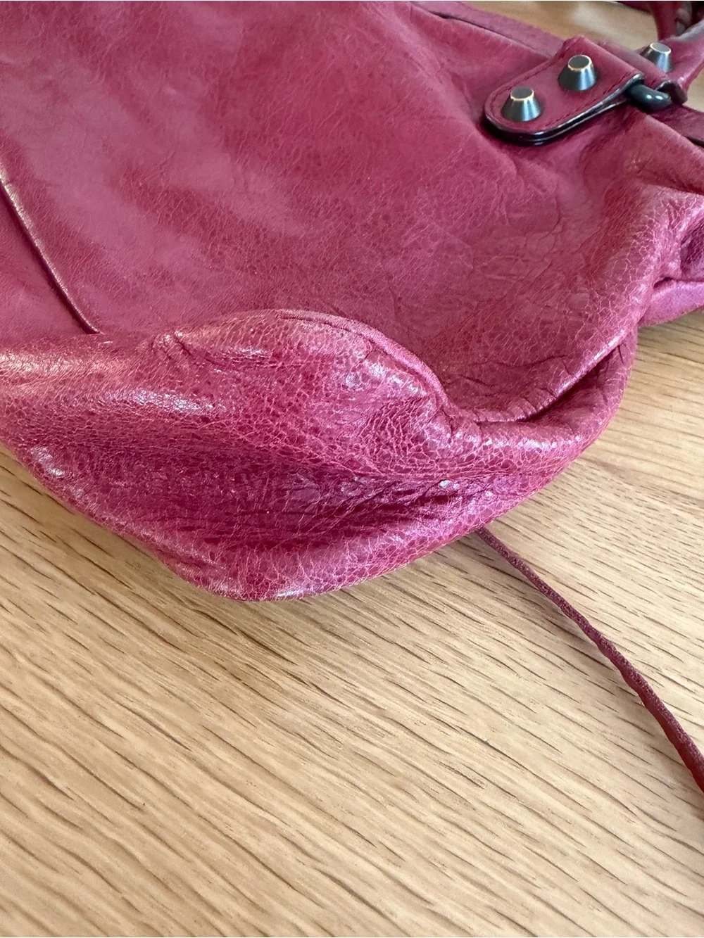 Balenciaga First Bag in Medium Burgundy/Wine color.